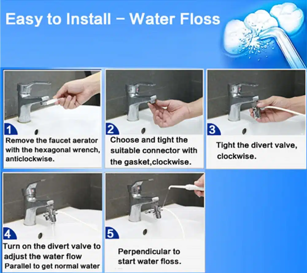 Faucet Oral Irrigator Water spray toothbrush Dental SPA Water Jet Flosser Teeth cleaning Does not hurt the gums 15