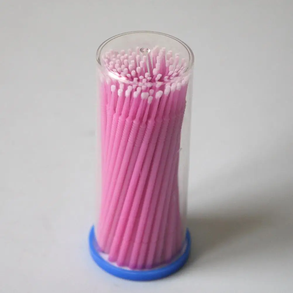 100pcs Plastic Dental Disposable Teeth Cleaning Micro Applicator Brush Bendable Eyelash extension lint free micro brush With Box 14