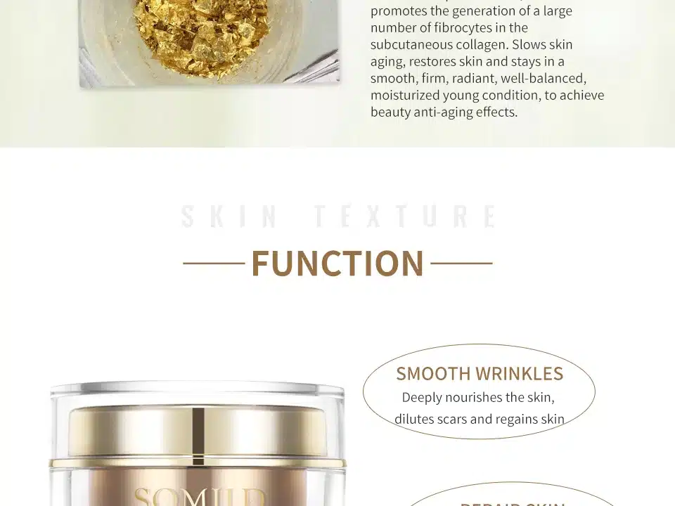 SOMILD 24K Gold Face Cream Snail Essence Anti Aging Skin Care Wrinkle Blemish Remove Korean Cosmetics Eye Cream Facial Whitening 15