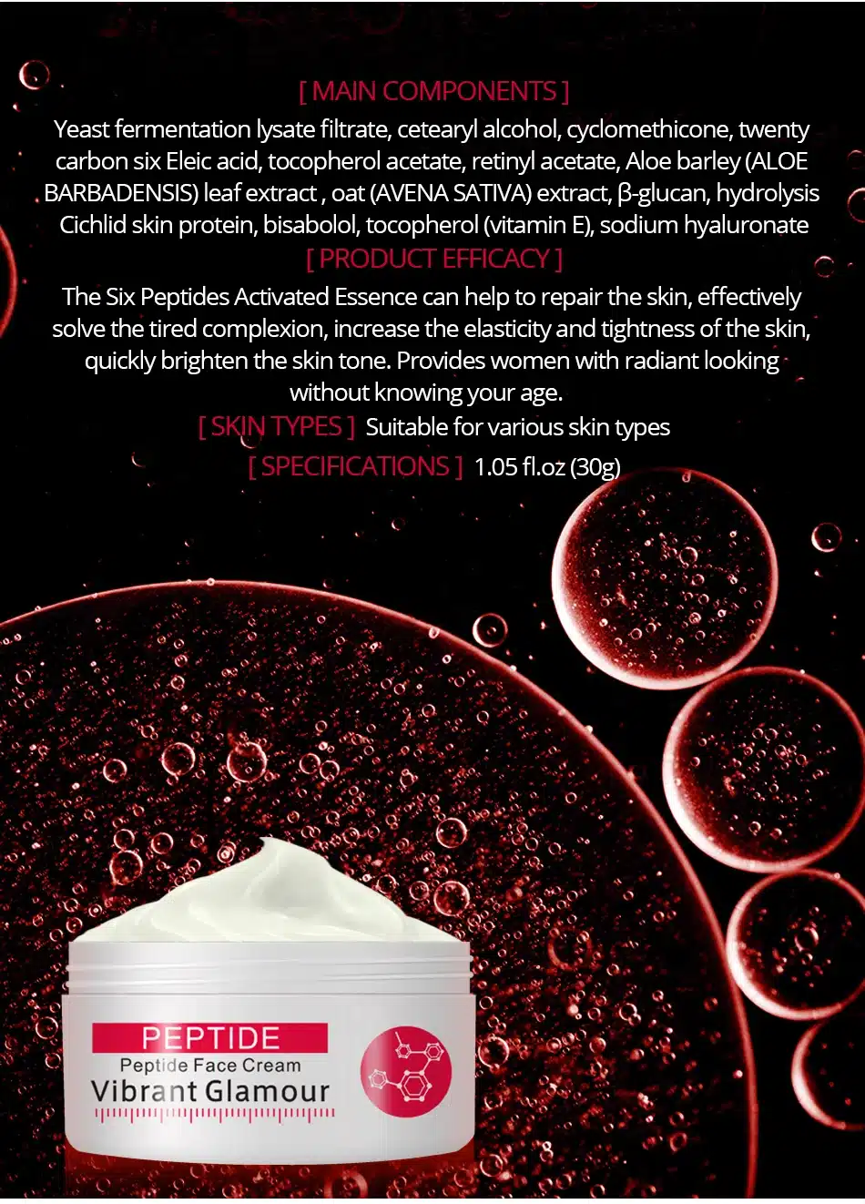 VIBRANT GLAMOUR Face Cream Argireline Pure Collagen Cream Anti-wrinkle Firming Anti Aging Anti Acne Whitening Moisturizing Skin 14