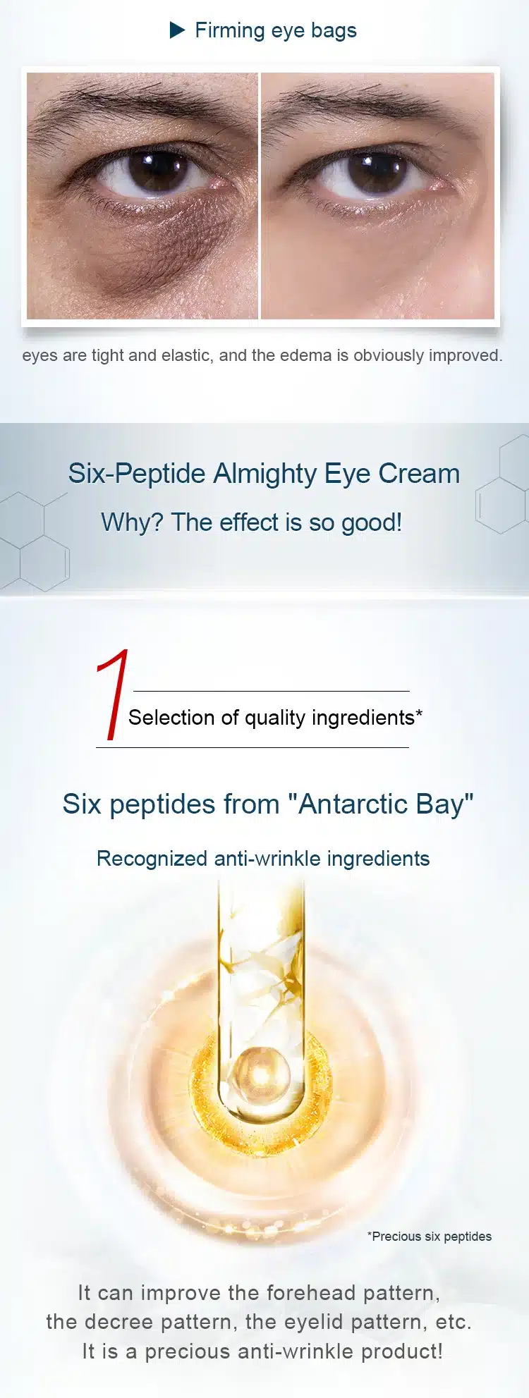 Korean Skin Care Anti Wrinkle Eye Cream Six Peptides Serum Anti Aging Remover Dark Circle Bag Firming nourish eye Balm Mask 20g 13