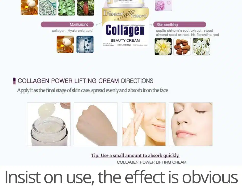 Disaar Collagen Power Lifting Cream 80g Face Cream Skin Care Whitening moisturizing Anti-aging Anti Wrinkle Korean Facial Cream 18