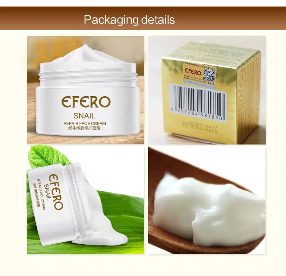 efero Snail Cream Whitening Serum for Face Cream Anti Wrinkle Spot Acne Treatment Snail Repair Face Cream Moisturizing Firming 18