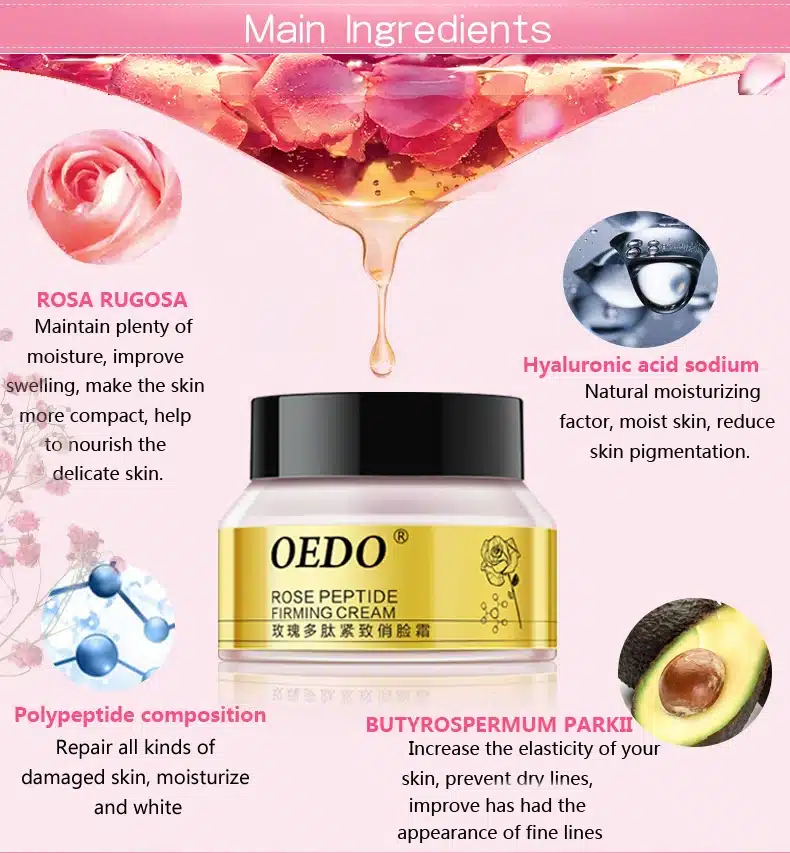 Rose Peptide Firming Face Slimming Cream Anti Cellulite Cream Weight Loss Products Skin Care Anti-aging Anti wrinkle Moisture 14