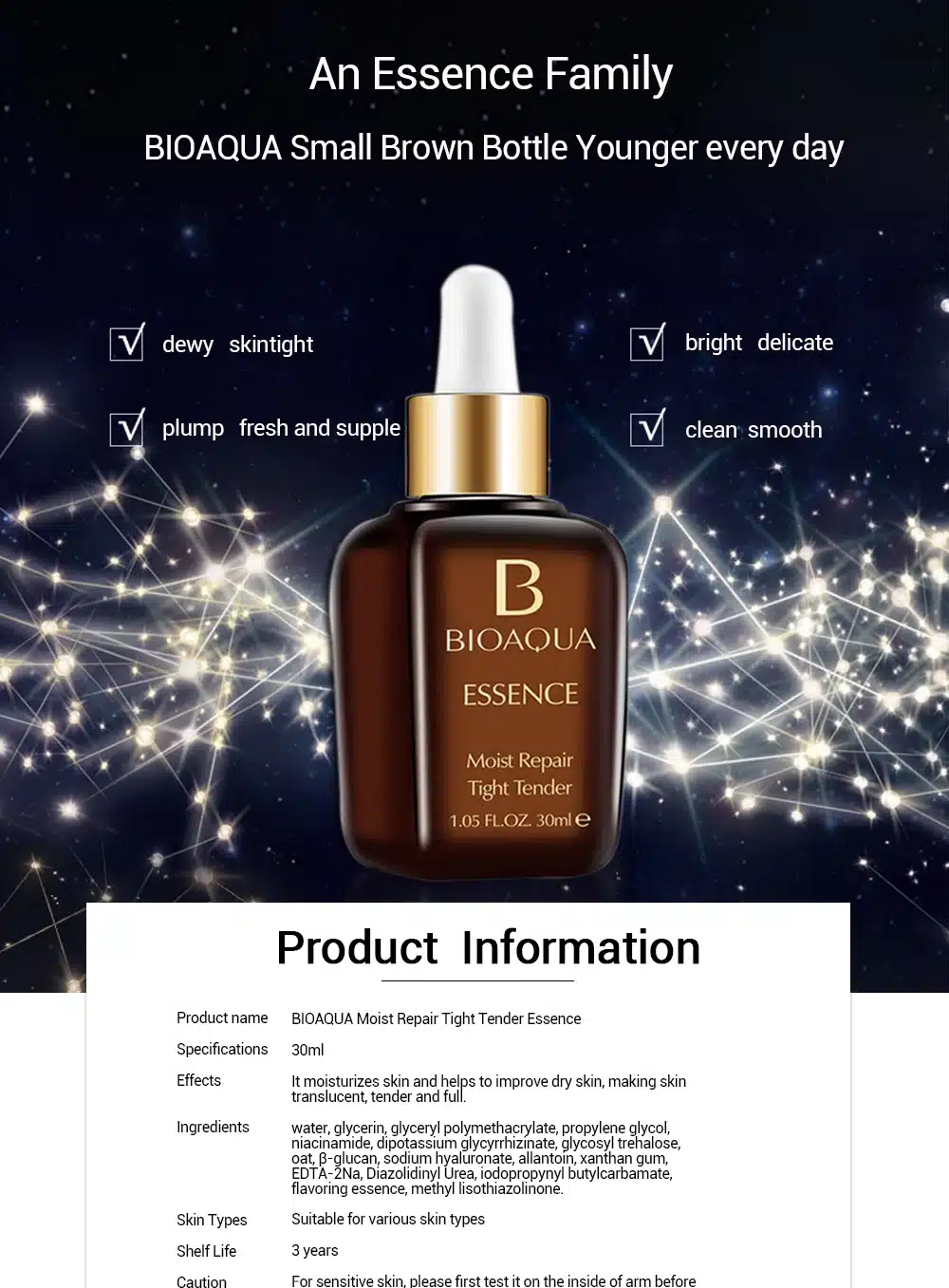 BIOAQUA Hyaluronic Acid Liquid Anti Wrinkle Skin Care Whitening Moisturizing Face Care Anti Aging Collagen Essence Liquid Serum 9