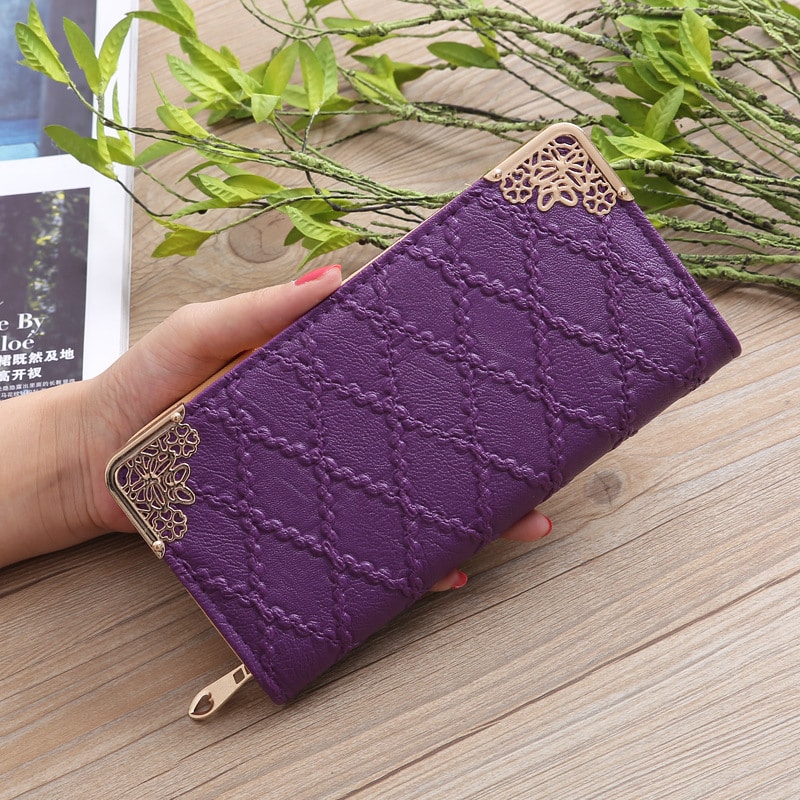 2019 New Girl Purse Black Korean Women's Wallet Long Fashion Clutch Bag Diamond Buckle Wallet Card Bags Evening Bag Wallets Men 9