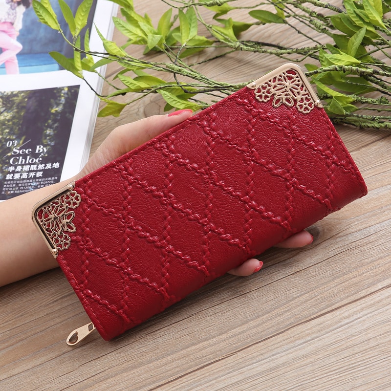 2019 New Girl Purse Black Korean Women's Wallet Long Fashion Clutch Bag Diamond Buckle Wallet Card Bags Evening Bag Wallets Men 10