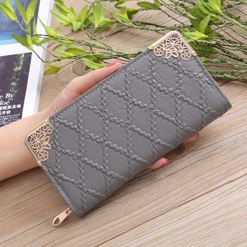 2019 New Girl Purse Black Korean Women's Wallet Long Fashion Clutch Bag Diamond Buckle Wallet Card Bags Evening Bag Wallets Men 13
