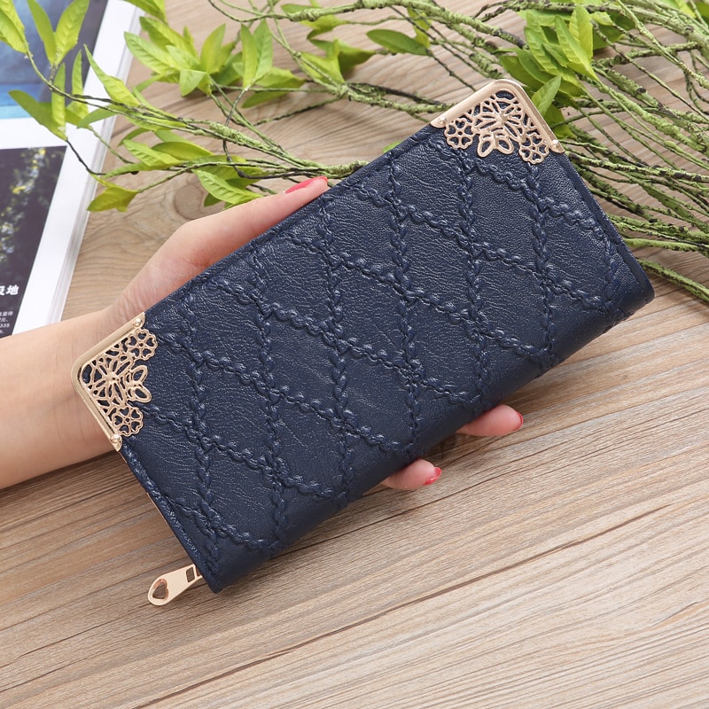 2019 New Girl Purse Black Korean Women's Wallet Long Fashion Clutch Bag Diamond Buckle Wallet Card Bags Evening Bag Wallets Men 15