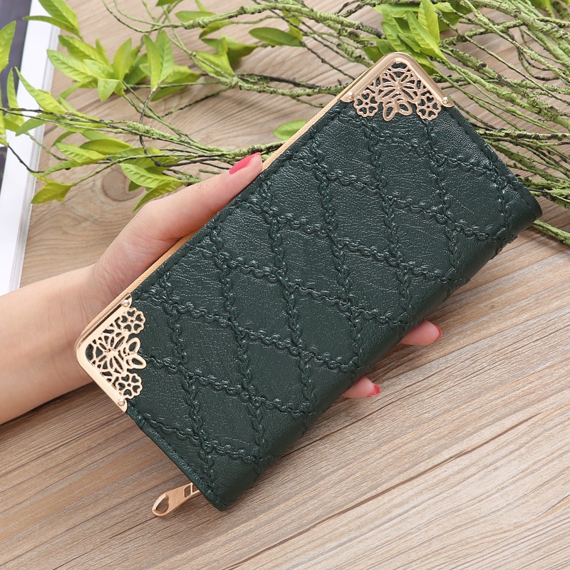 2019 New Girl Purse Black Korean Women's Wallet Long Fashion Clutch Bag Diamond Buckle Wallet Card Bags Evening Bag Wallets Men 16