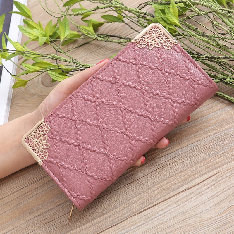 2019 New Girl Purse Black Korean Women's Wallet Long Fashion Clutch Bag Diamond Buckle Wallet Card Bags Evening Bag Wallets Men 17