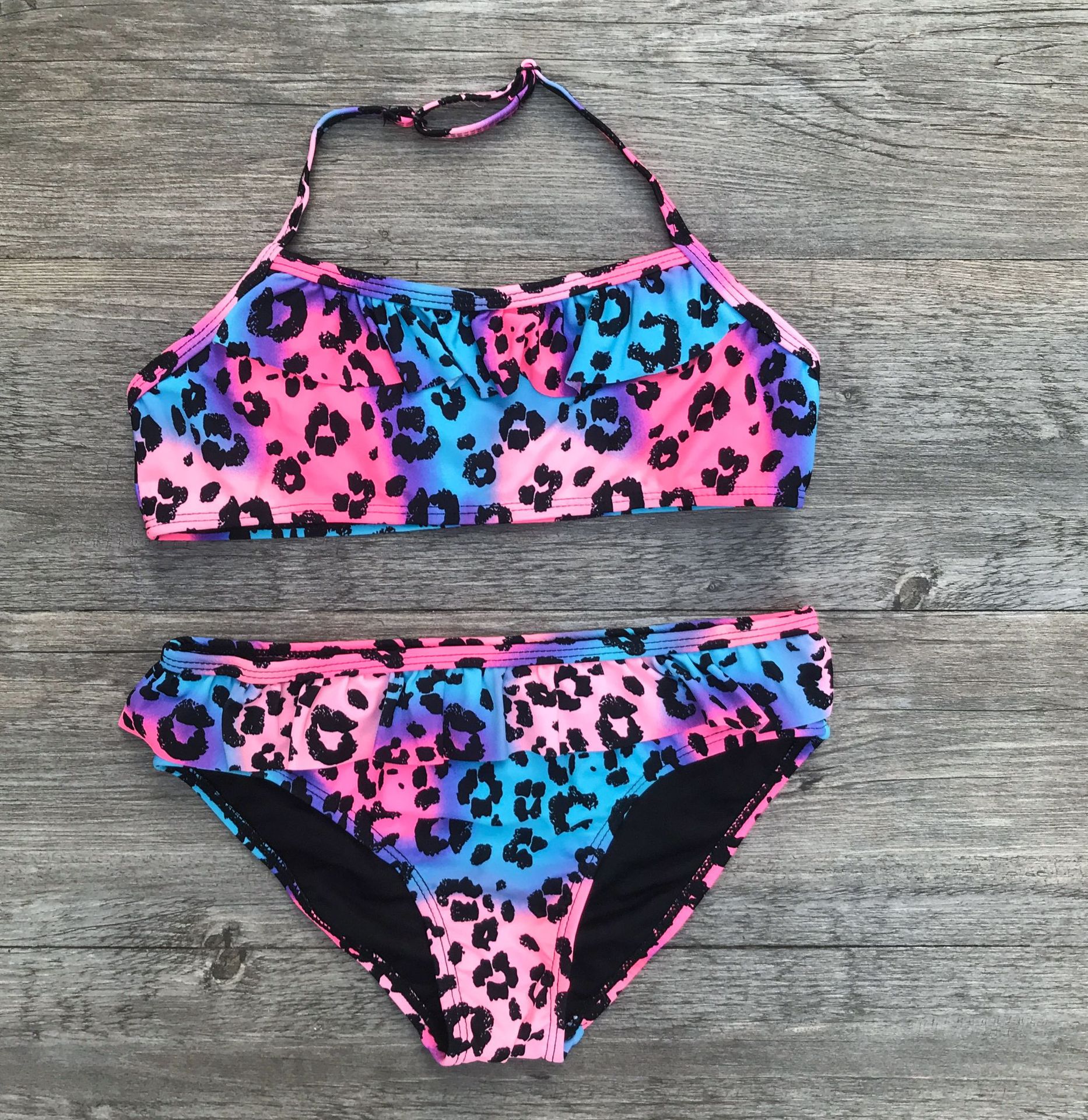 Girls Swim Two-piece Suits Bikinis Print With Flower Girl Bikini Set Swimsuit Children Swimwear Kids Bathing Suit Girl Beachwear 13