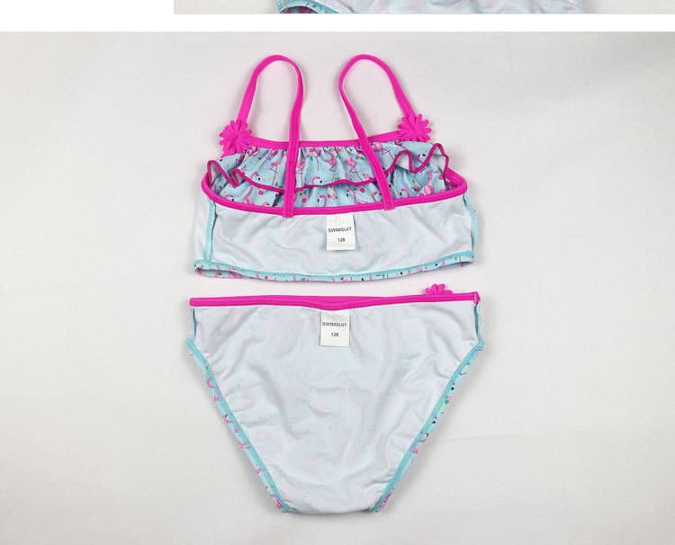 New Hot Baby Girl Split Bikini Girl Swan Pattern Beach Wear Children's Swimwear Girls Split Bikini Kids Cake Layer Swimsuit 12