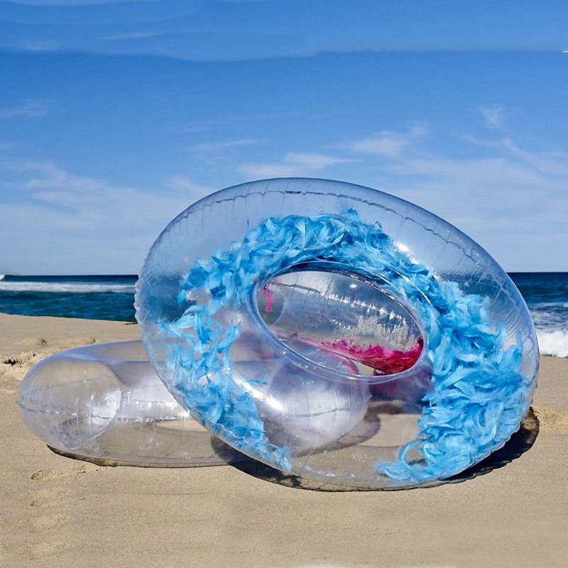 Newest Design Inflatable Feathers Swimming Ring Blue Pink Adult & Kid Swim Circle Tube Beach Summer Water Party Pool Toys 17
