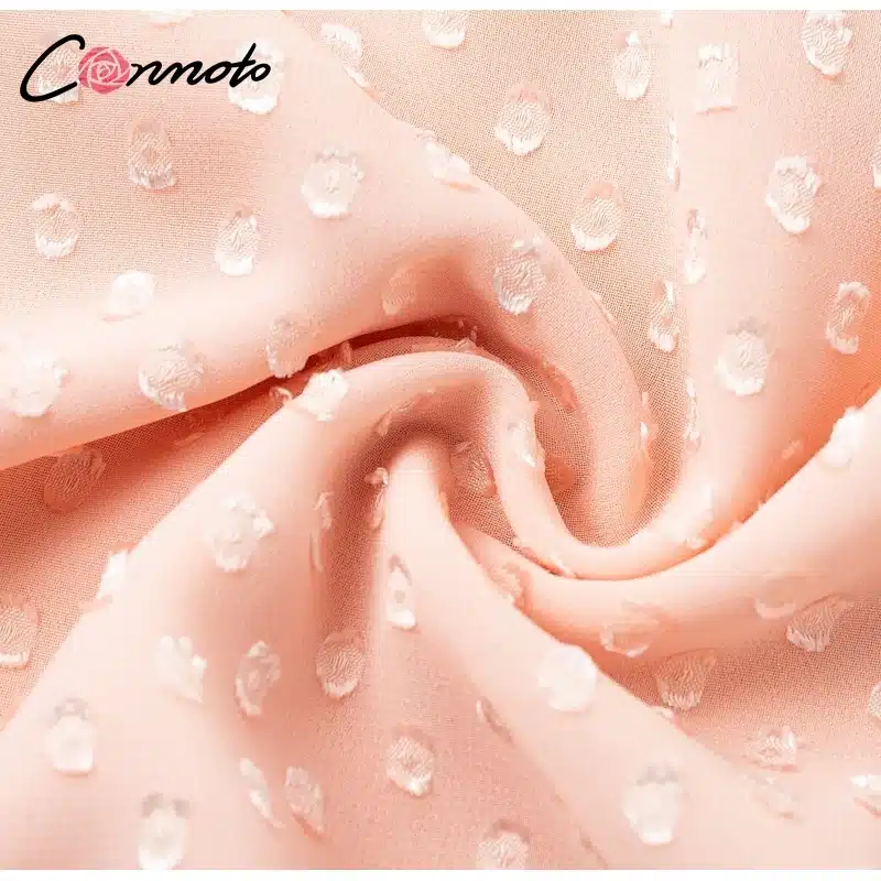 Conmoto Casual Polka Dot Short Dress Girls 2019 Summer NEW One-Shoulder Sleeveless Ruffle Chiffon Dress Women Vestidos 23