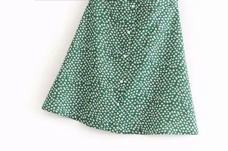 Summer 2019 vestido dress Women Ruffle sleeve button Front Cute Puff Sleeve Vintage boho Mini beach Party maxi Dress femme 9