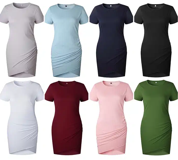 TIGENA 2019 Sexy Bodycon Pencil Mini Dress Women Short SLeeve Summer Dress and Sundress Party Pink Black White Robe Femme 13