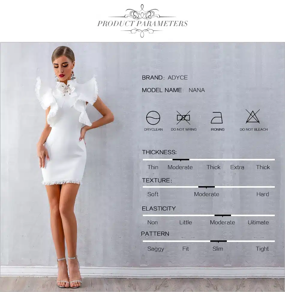 Adyce Summer Women White Celebrity Party Dress Vestidos Verano 2019 Sexy Sleeveless Ruffles Tassel Black Mini Bodycon Club Dress 10