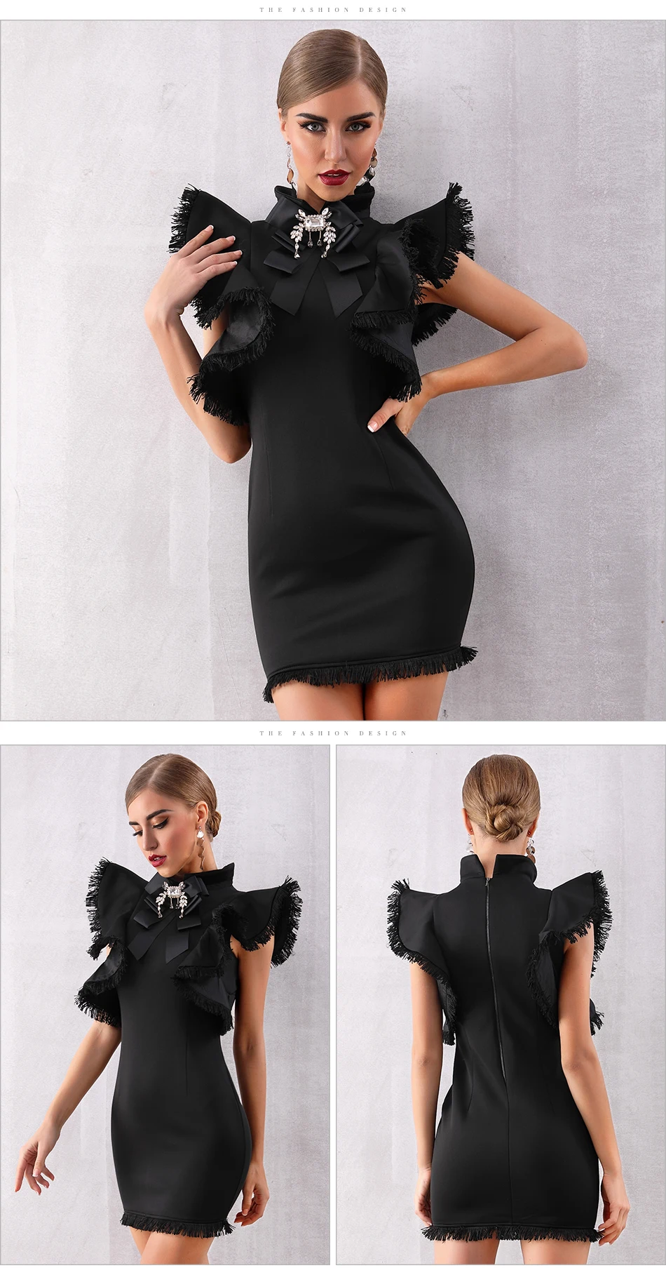 Adyce Summer Women White Celebrity Party Dress Vestidos Verano 2019 Sexy Sleeveless Ruffles Tassel Black Mini Bodycon Club Dress 15