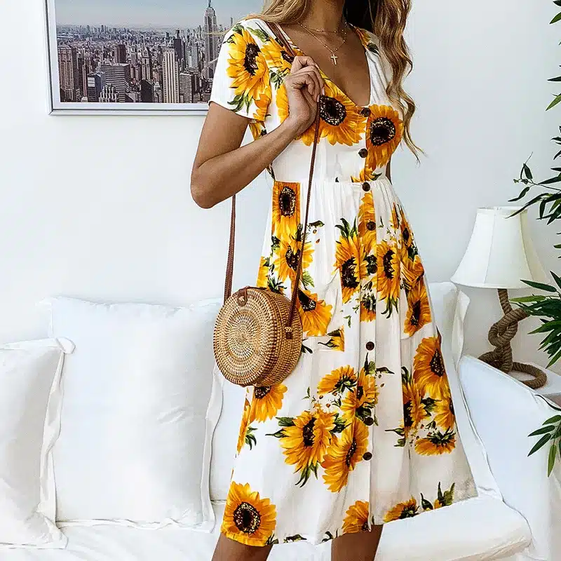 VIEUNSTA Polka Dot Print Sundress 2019 Strapless Ruffle Sashes Tied Bow A-Line Dress Women Button Backless Summer Beach Dresses 39