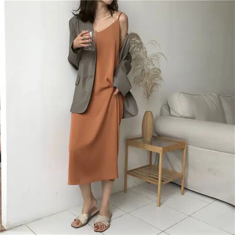Oxdra Sexy Strap Backless V Neck Dress Loose Dresses 2019 Summer New Hot Sleeveless Basic Solid Womens Clothing 9