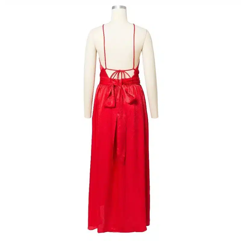 2019 Spring New Girl Sleeveless Halter Sexy Maxi Summer Backless Party Long Dress Women Split Elegant Beach Dresses 11