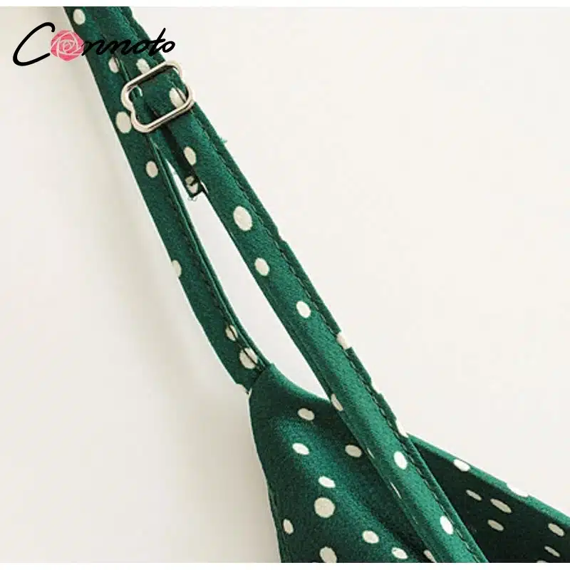 Conmoto 2019 Summer Fashion Strap Backless Stain Short Dress Women Casual High Street Polka Dot Dress Beach Holiday Vestidos 20