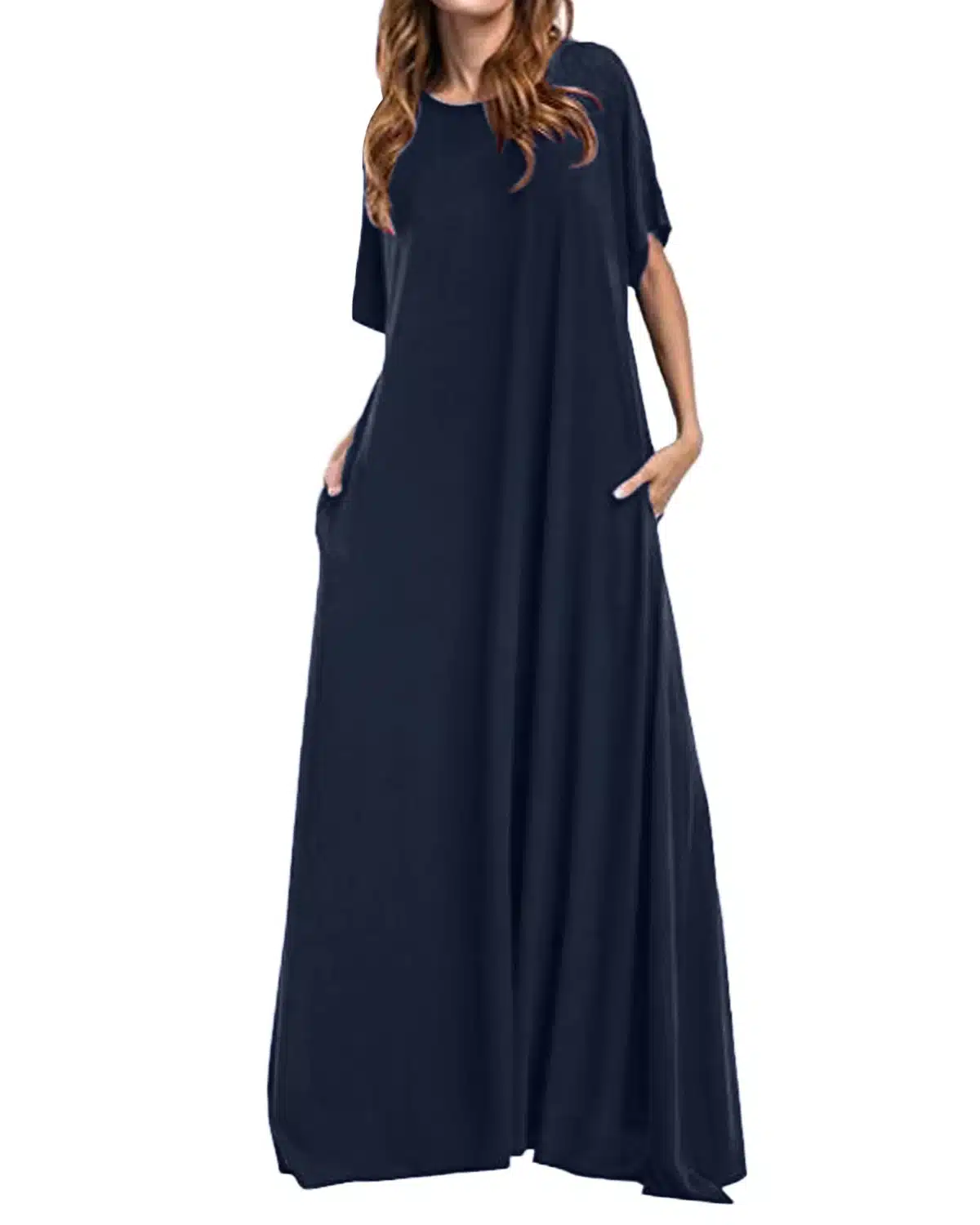 Women Half Sleeve Solid Round Neck Long Maxi Dress ZANZEA 2019 Casual Loose Long Elegant Robe Bodycon Dresses Vestidos Plus Size 4