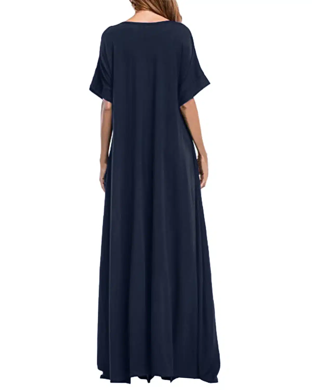 Women Half Sleeve Solid Round Neck Long Maxi Dress ZANZEA 2019 Casual Loose Long Elegant Robe Bodycon Dresses Vestidos Plus Size 5