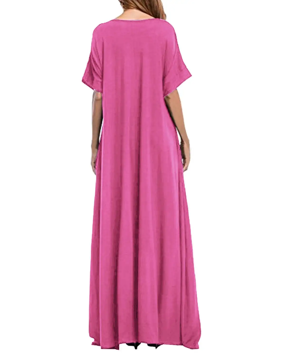 Women Half Sleeve Solid Round Neck Long Maxi Dress ZANZEA 2019 Casual Loose Long Elegant Robe Bodycon Dresses Vestidos Plus Size 21