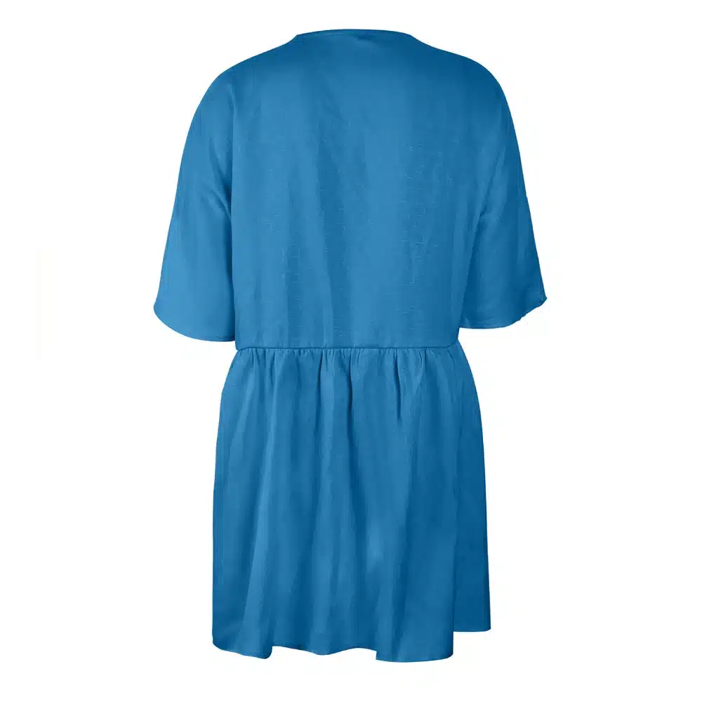 VIEUNSTA 2019 Summer Dress Women Sexy V-neck Buttons Elegant Party Dress Casual Short Sleeve Pockets Loose Mini Dresses Vestidos 19
