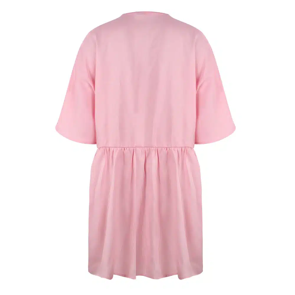 VIEUNSTA 2019 Summer Dress Women Sexy V-neck Buttons Elegant Party Dress Casual Short Sleeve Pockets Loose Mini Dresses Vestidos 25