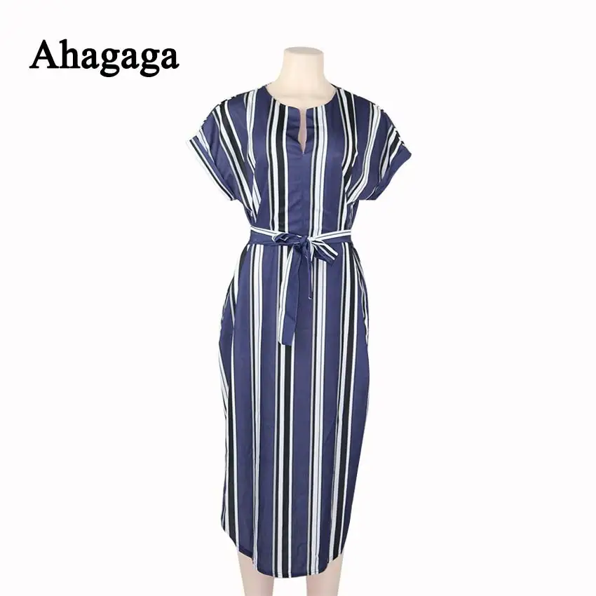 Ahagaga 2019 Spring Dress Women Fashion Print Elegant Cute Sashes O-neck Sexy Slim Sheath Dress Women Dresses Vestidos Robes 46