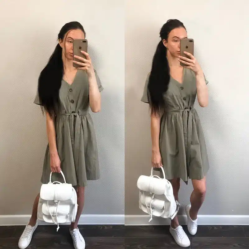 Simplee Vintage button women dress shirt V neck short sleeve cotton linen short summer dresses Casual korean vestidos 2019 festa 13