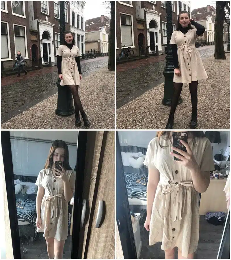 Simplee Vintage button women dress shirt V neck short sleeve cotton linen short summer dresses Casual korean vestidos 2019 festa 14