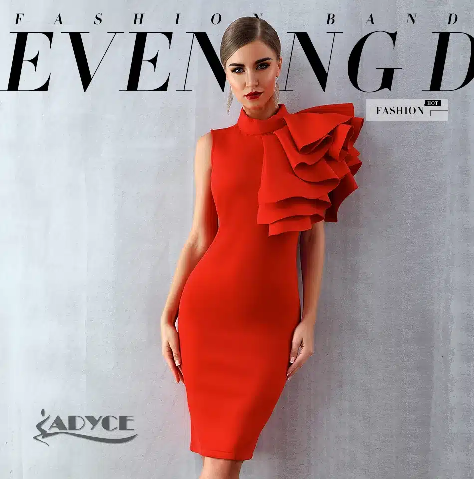 Adyce 2019 New Summer Women Celebrity Party Dress Vestidos Sexy White Red Sleeveless Ruffles Bodycon Midi Bodycon Club Dresses 9