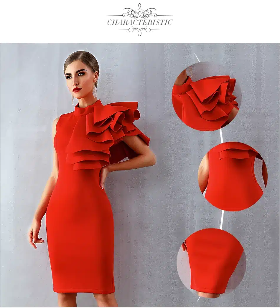 Adyce 2019 New Summer Women Celebrity Party Dress Vestidos Sexy White Red Sleeveless Ruffles Bodycon Midi Bodycon Club Dresses 12