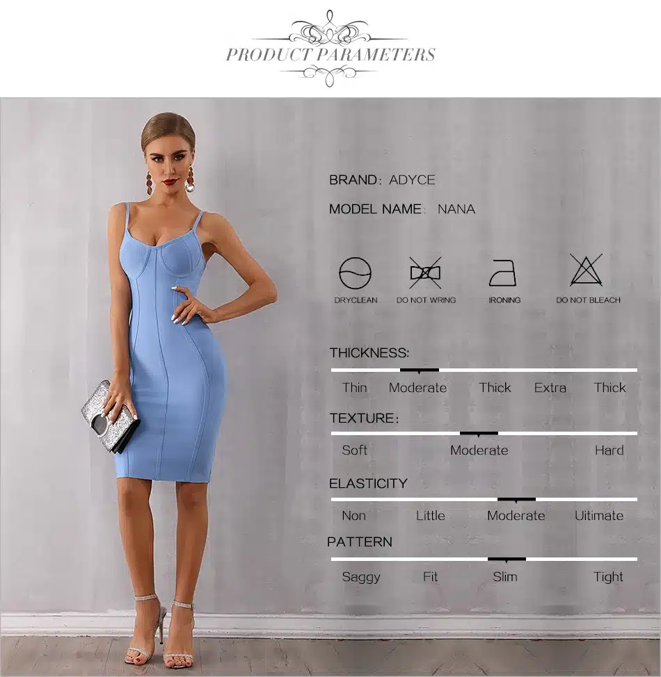 Adyce 2019 New Summer Bodycon Bandage Dress Women Sexy Blue Spaghetti Strap Vestido Strapless Midi Celebrity Evening Party Dress 10