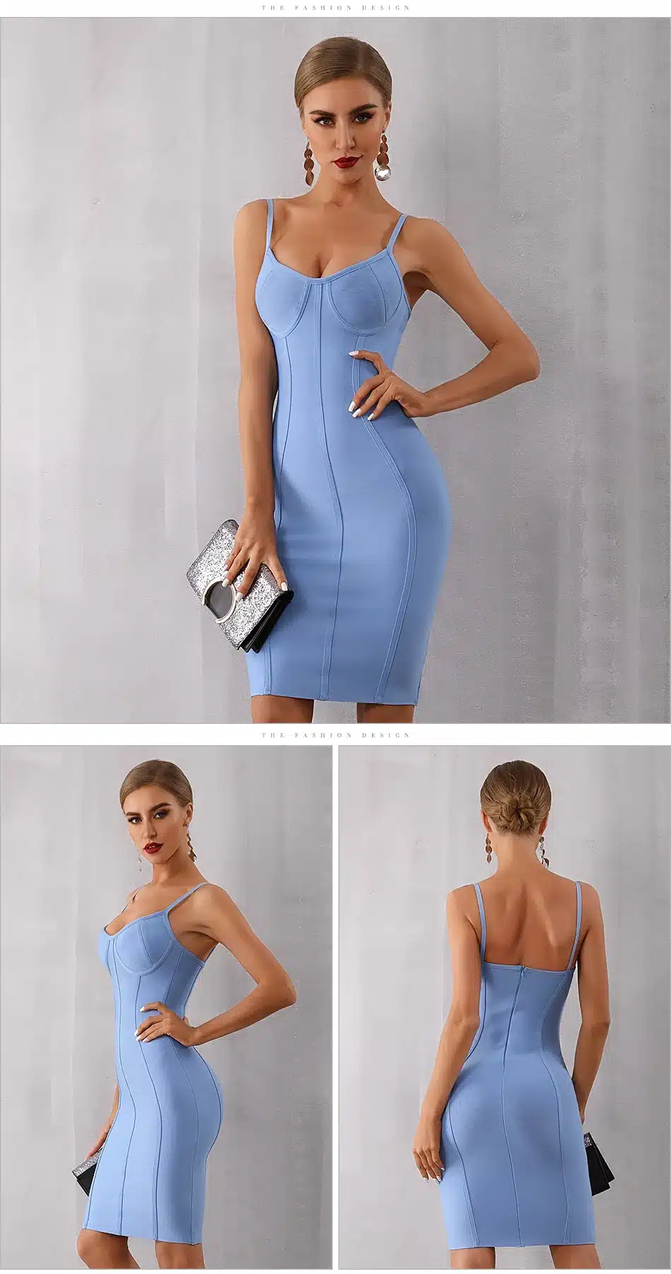Adyce 2019 New Summer Bodycon Bandage Dress Women Sexy Blue Spaghetti Strap Vestido Strapless Midi Celebrity Evening Party Dress 14