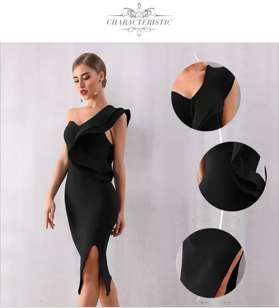 ADYCE 2019 New Summer Women Bandage Dress Celebrity Evening Party Dresses Sexy One Shoulder Ruffles Bodycon Club Dress Vestidos 12
