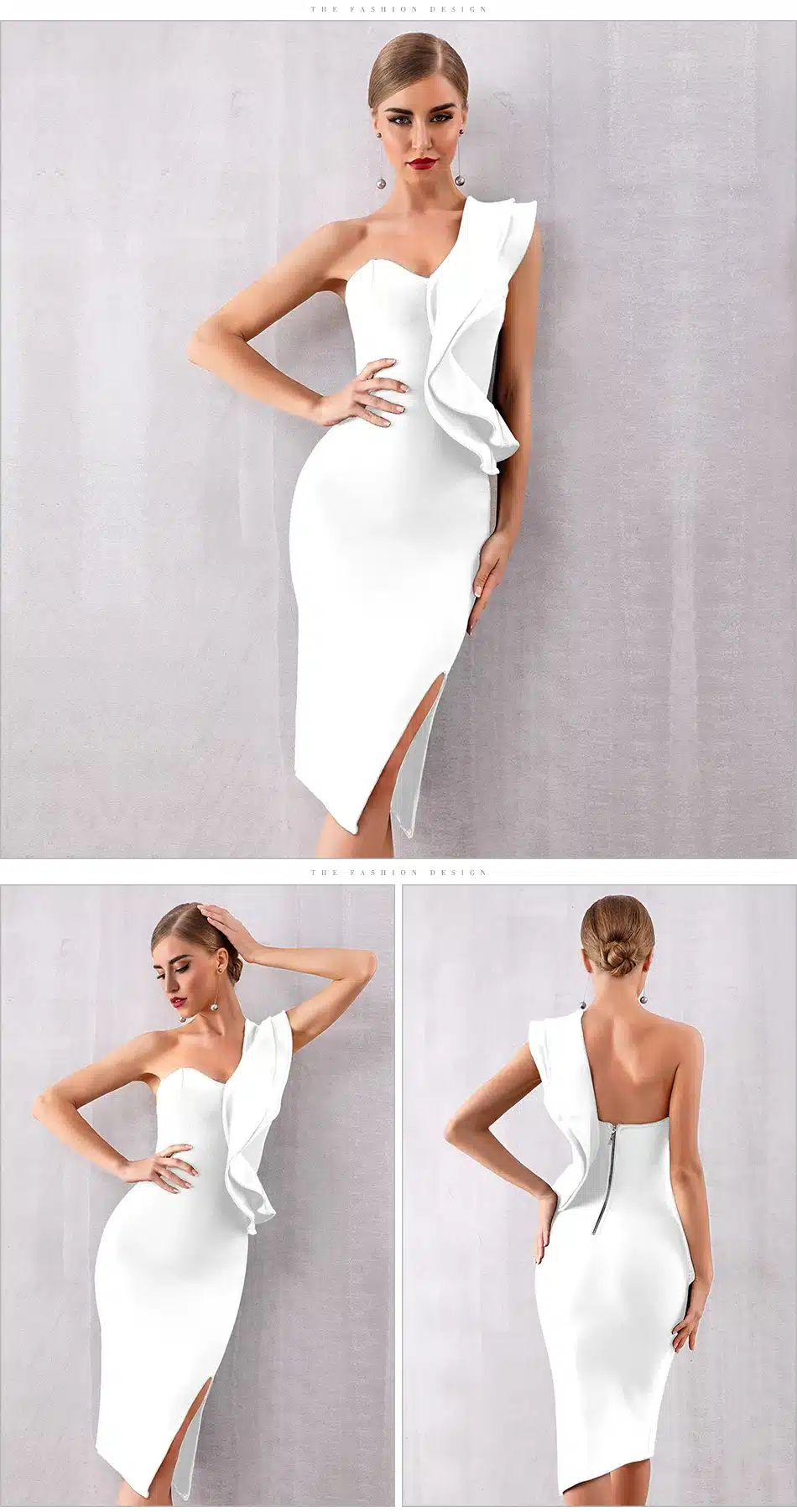 ADYCE 2019 New Summer Women Bandage Dress Celebrity Evening Party Dresses Sexy One Shoulder Ruffles Bodycon Club Dress Vestidos 15