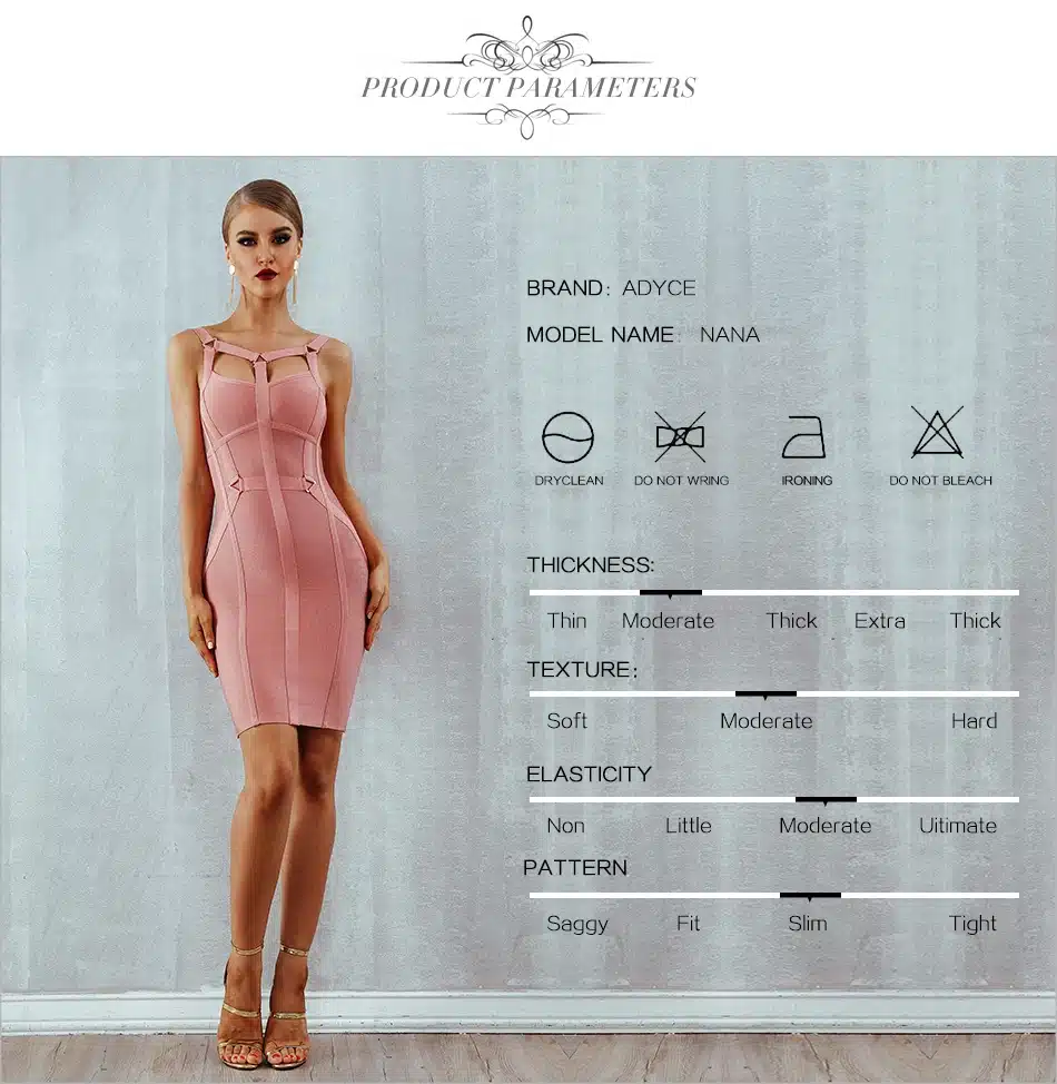 Adyce Women Bandage Dress Vestidos Verano 2019 New Arrival Pink Celebrity Party Dress Spaghetti Strap Hollow Out Runway Dresses 10