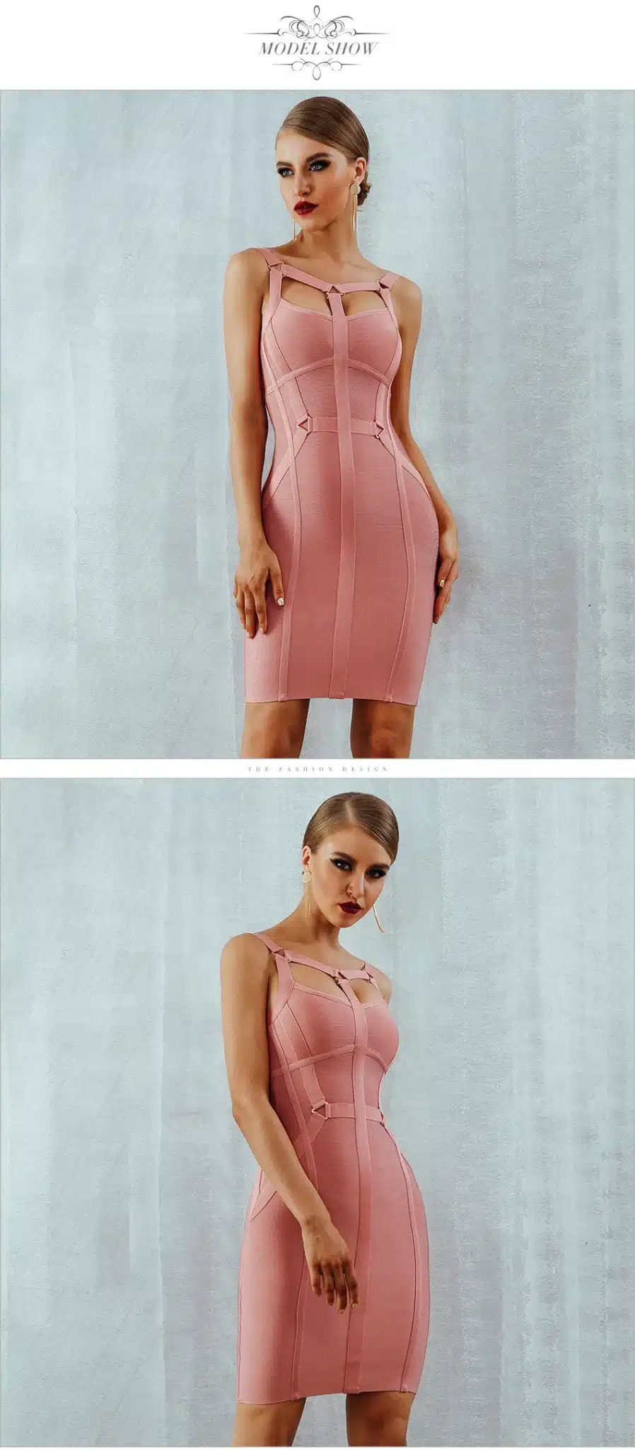 Adyce Women Bandage Dress Vestidos Verano 2019 New Arrival Pink Celebrity Party Dress Spaghetti Strap Hollow Out Runway Dresses 13