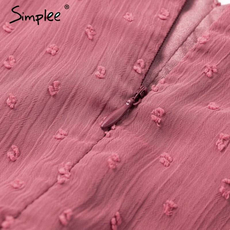 Simplee Sexy v-neck polka dot women dress Summer style layer ruffle chiffon short sundress Elegant zipper holiday vestidos 2019 22