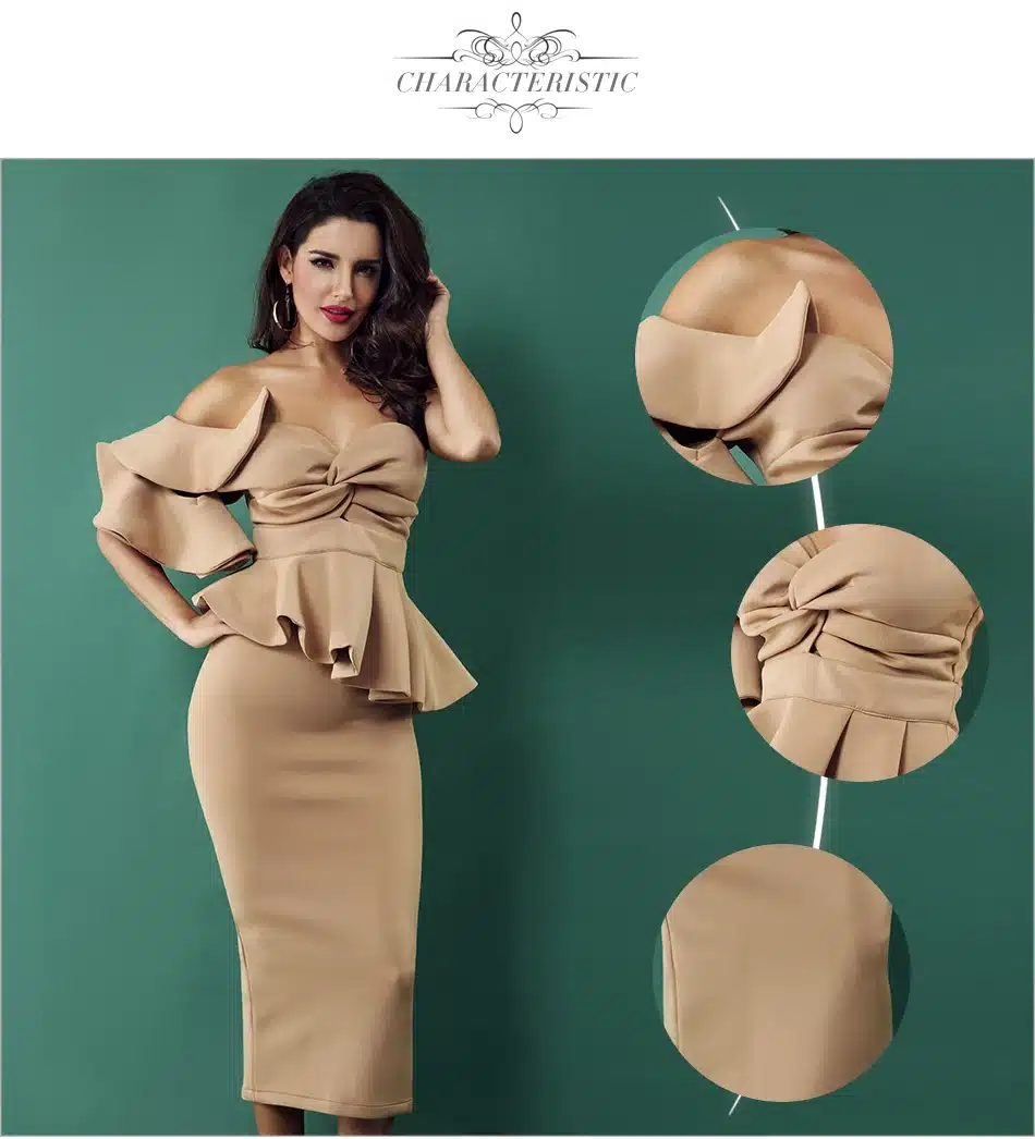 Adyce Celebrity Evening Party Dress Women 2019 Sexy Bodycon Sets One Shoulder Ruffles Short Sleeve Strapless Club Dress Vestidos 12