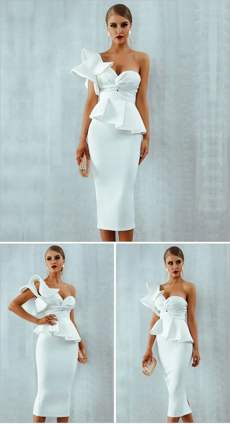 Adyce Celebrity Evening Party Dress Women 2019 Sexy Bodycon Sets One Shoulder Ruffles Short Sleeve Strapless Club Dress Vestidos 19