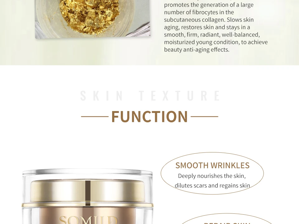 24k Gold Essence Snail Cream Anti Aging Anti Wrinkle Face Cream Repair Firming Skin Hyaluronic Acid Moisturizing Whitening Cream 15