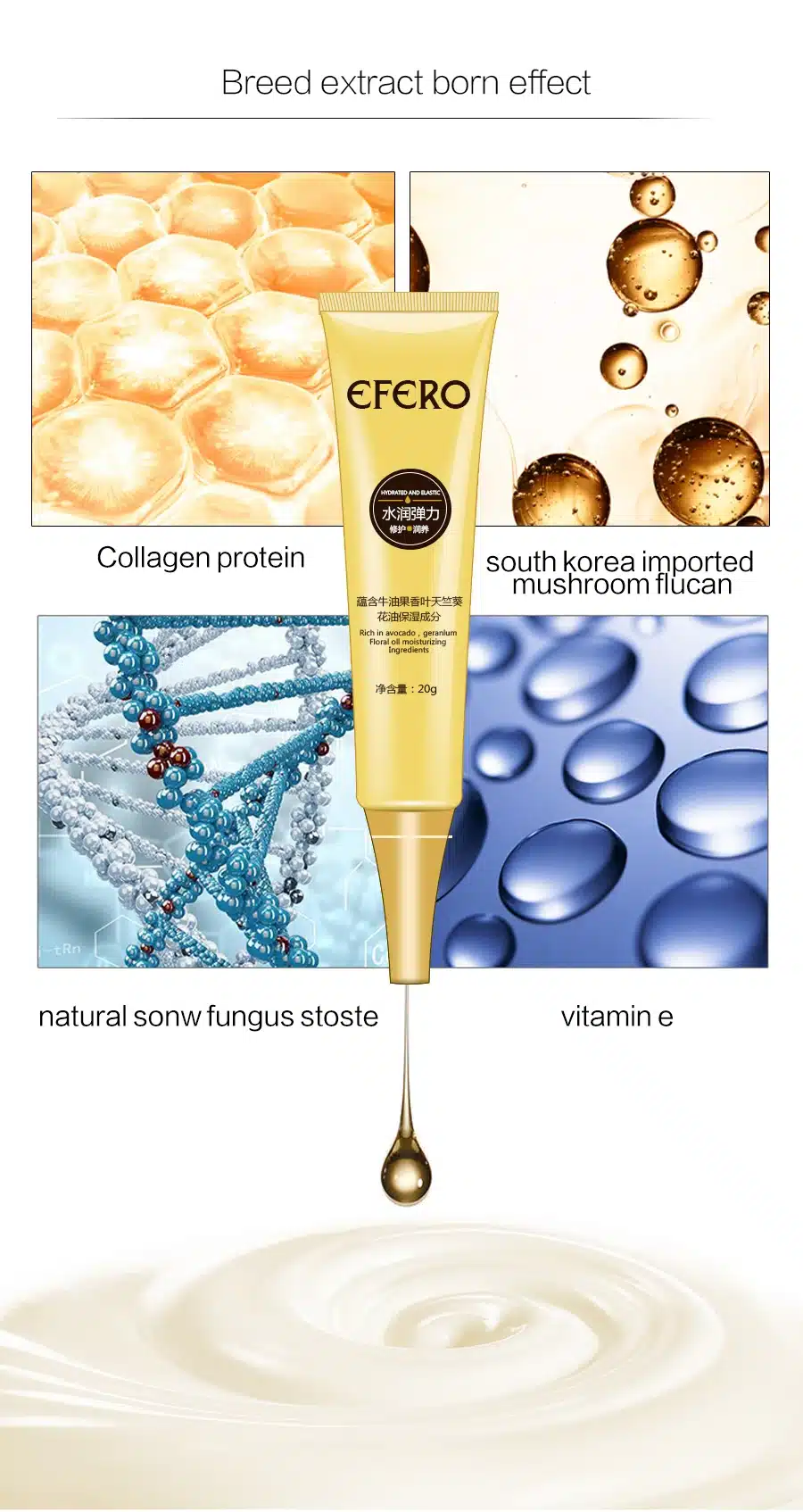EFERO Moisturizing Eye Cream Collagen Deep Repair Dark Circle Eye Essence Cream Anti Aging Wrinkle Cream for Eye Care Nourishing 14