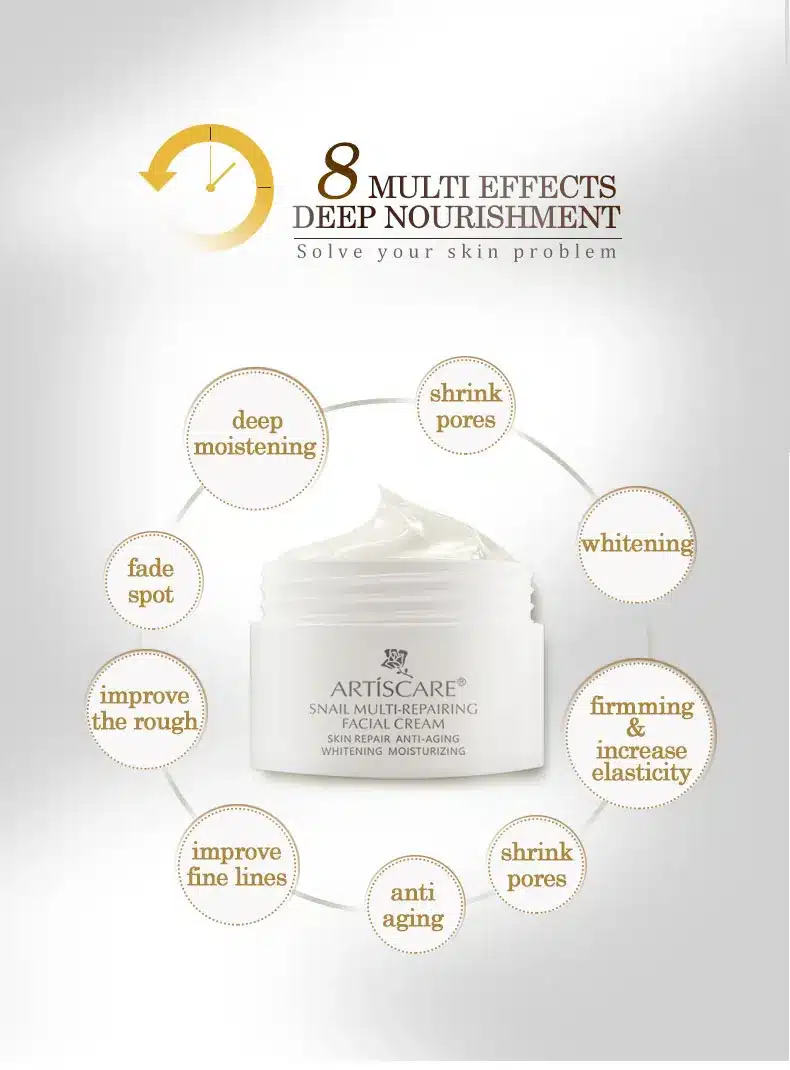 ARTISCARE Snail Repair Facial Cream Aging Aniti Oil-Control Face Cream Anti Wrinkle Shrink Pores Moisturizing Lifting Skin Care 18