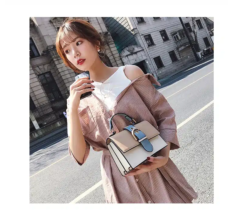 Women's Designer Handbag 2019 Fashion New High quality PU Leather Women bag Contrast Lady Tote Shoulder Messenger Bag Crossbody 12